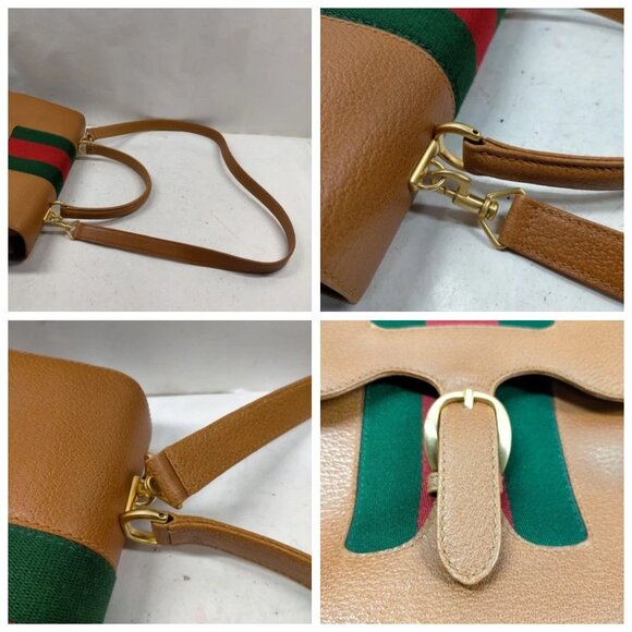 Gucci Hand Bag Sherry Line Brown Leather 778-080525 - Picture 7 of 14